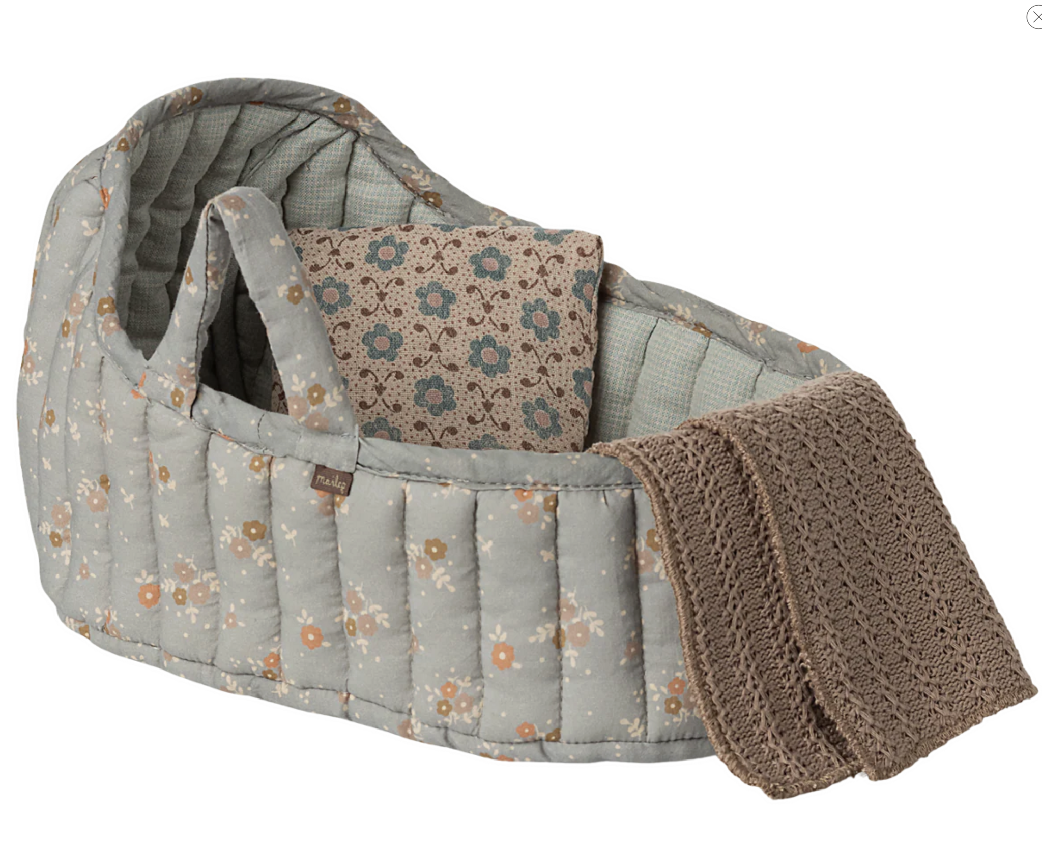 Maileg Carry Cot - Large _ Blue