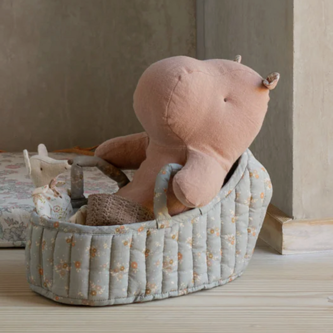 Maileg Carry Cot - Large _ Blue
