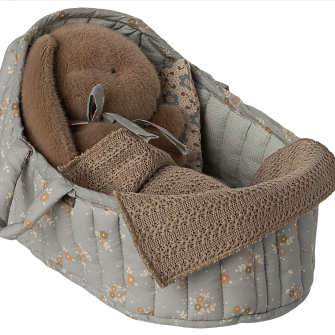 Maileg Carry Cot - Large _ Blue