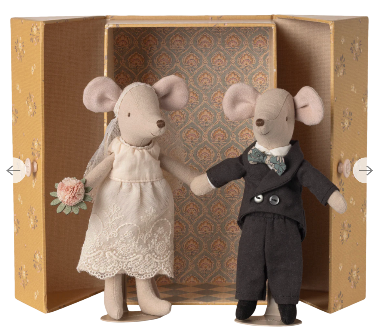 Maileg Wedding mice couple in box, Mum and dad