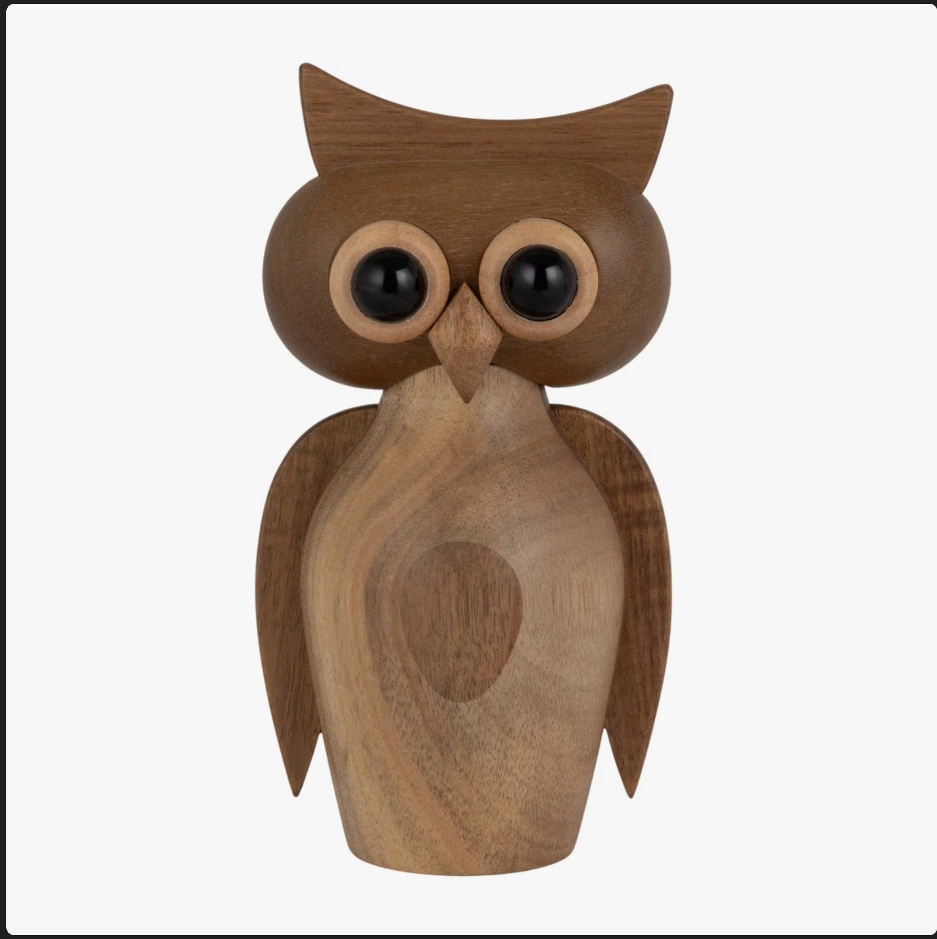 Creative CoOp Owl Salt/Pepper Mill - Acacia Wood - Natural & Black