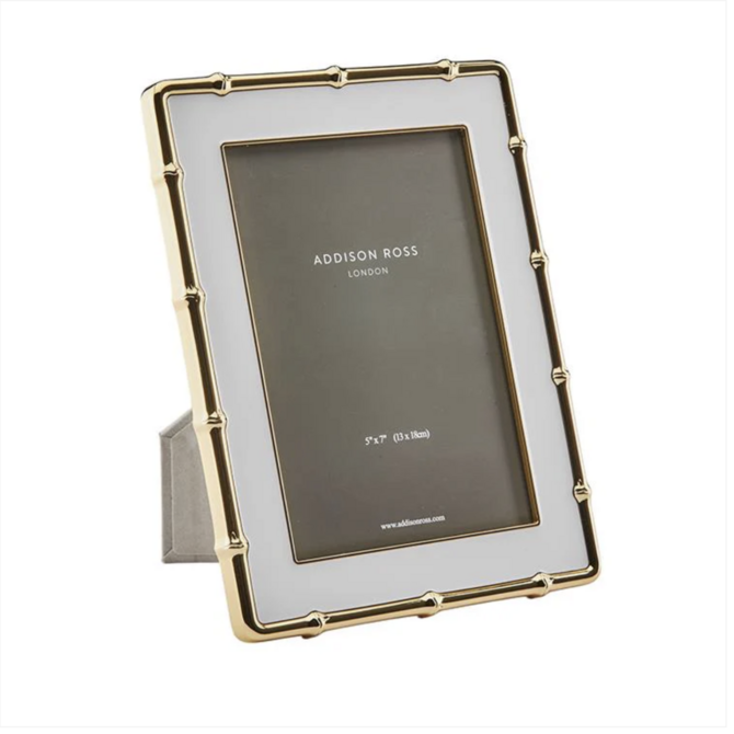 Addison Ross White & Gold Bamboo Frame - 5" x 7"