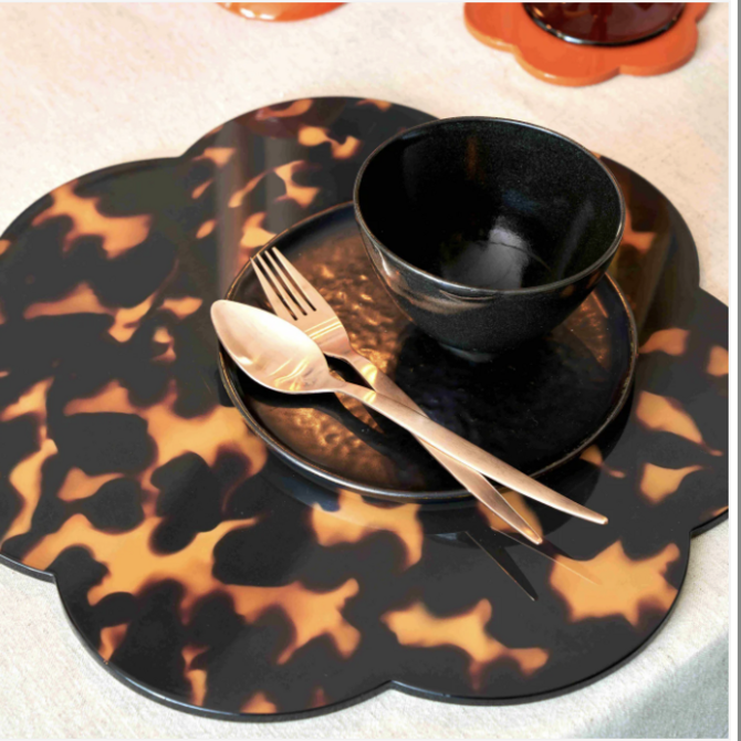 Addison Ross Placemats Faux Tortoise - Set of 4 - 13x13