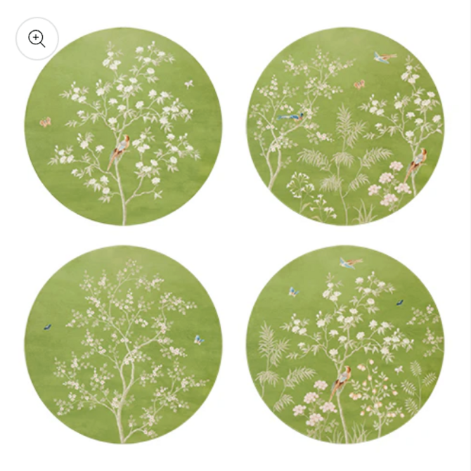 Addison Ross Chinoiserie Placemat Green - Set of 4 - 38cm