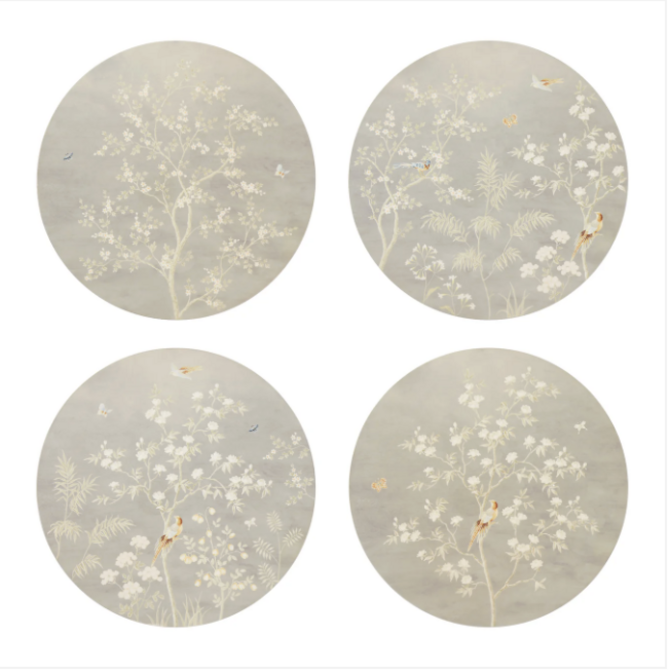 Addison Ross Chinoiserie Placemat Grey - 38 cm - Set of 4