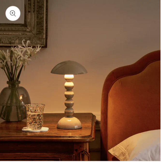 Addison Ross Cappucino Lacquer Rechargeable Bobbin Lamp = 12"/30cm