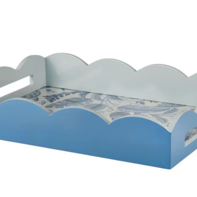 Addison Ross Palm Beach scallop tray blue 43x33cm