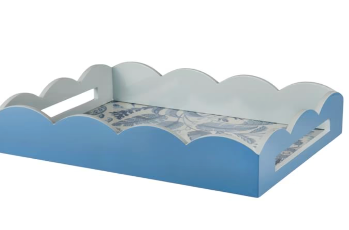 Addison Ross Palm Beach scallop tray blue 43x33cm