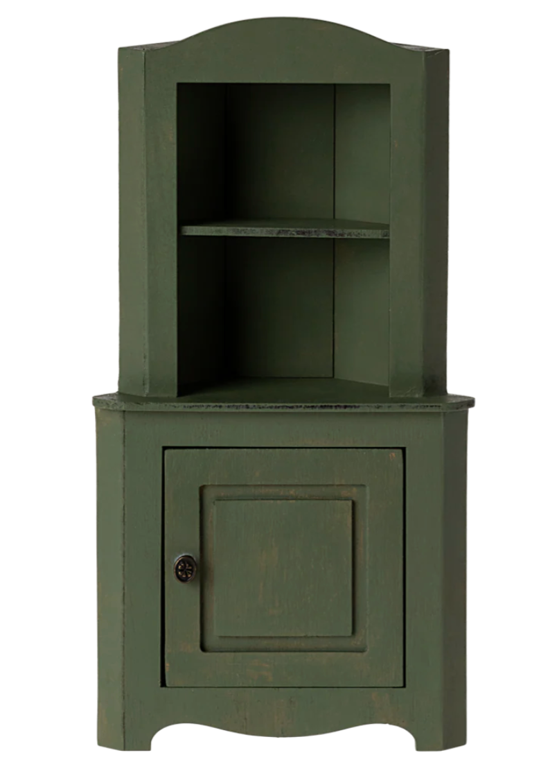 Maileg Corner Cabinet, Mouse - Dark Green