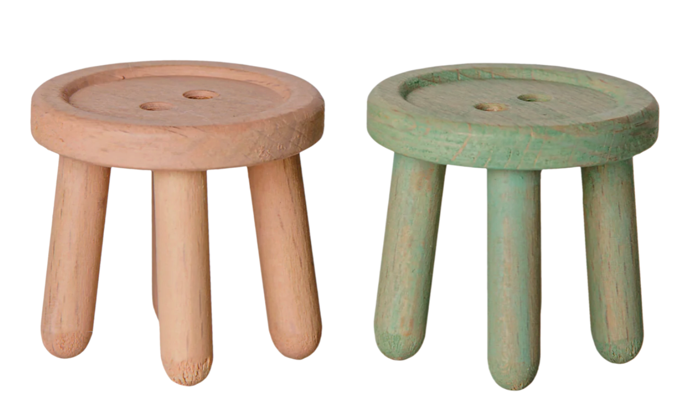 Stool Set Mouse Light rose/light mint