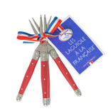 The French Farm 4 Cocktail Forks Red