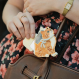 Solar Eclipse Hand Painted kyoto Kitten Compact Mirror