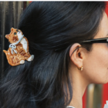 Solar Eclipse Hand painted Kyoto Kitten Claw Hair Clip