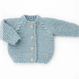 Huggalugs Garter Stitch Cardigan Sweater Surf Blue 18-24 M