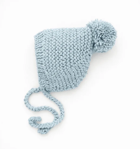 Huggalugs Garter Stitch Bonnet Surf Blue /M (6-24M)