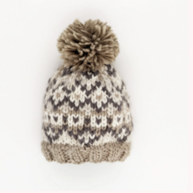 Huggalugs Beanie Hat Fairisle Pebble Kids Medium (6-24 M)
