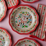Rifle Paper Co. Holly Jolly Nutcracker Melamine Assorted Dessert Plates Set of 4