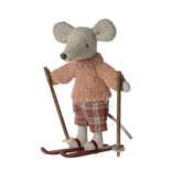 Maileg Winter Mouse with Ski Set - Big Sister - Rose - 2026