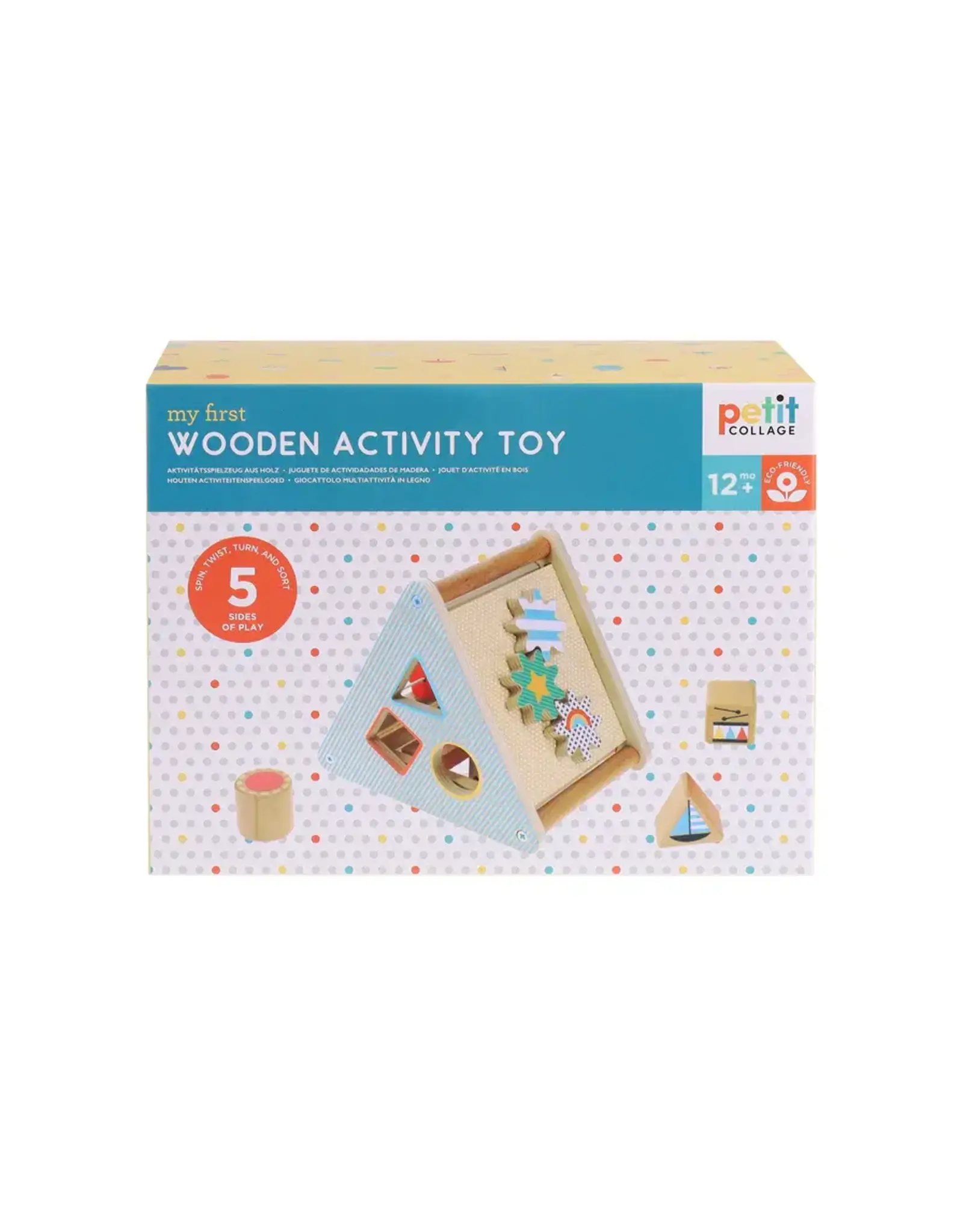 first wood activity toy pet collage
