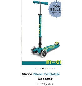 scooter maxi deluxe led foldable green