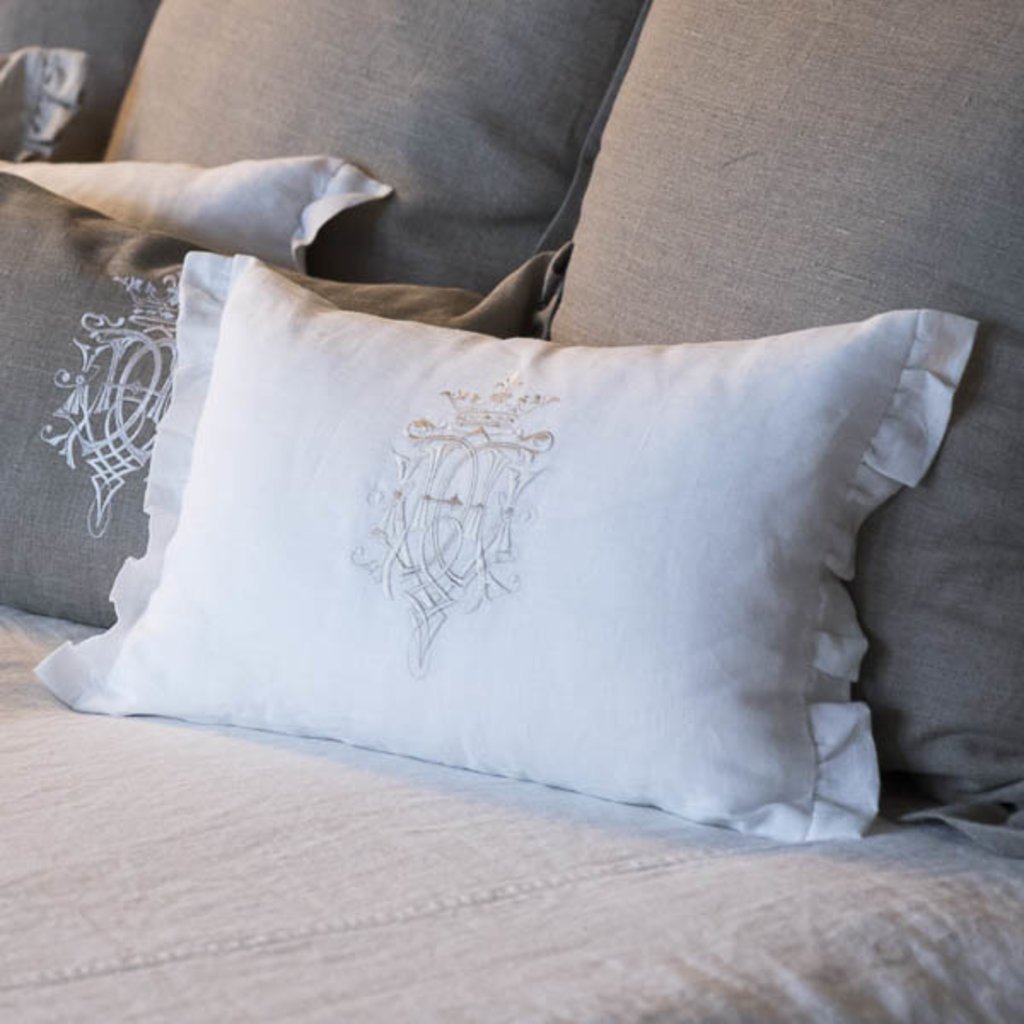 Decor Pillow with Royal design, White