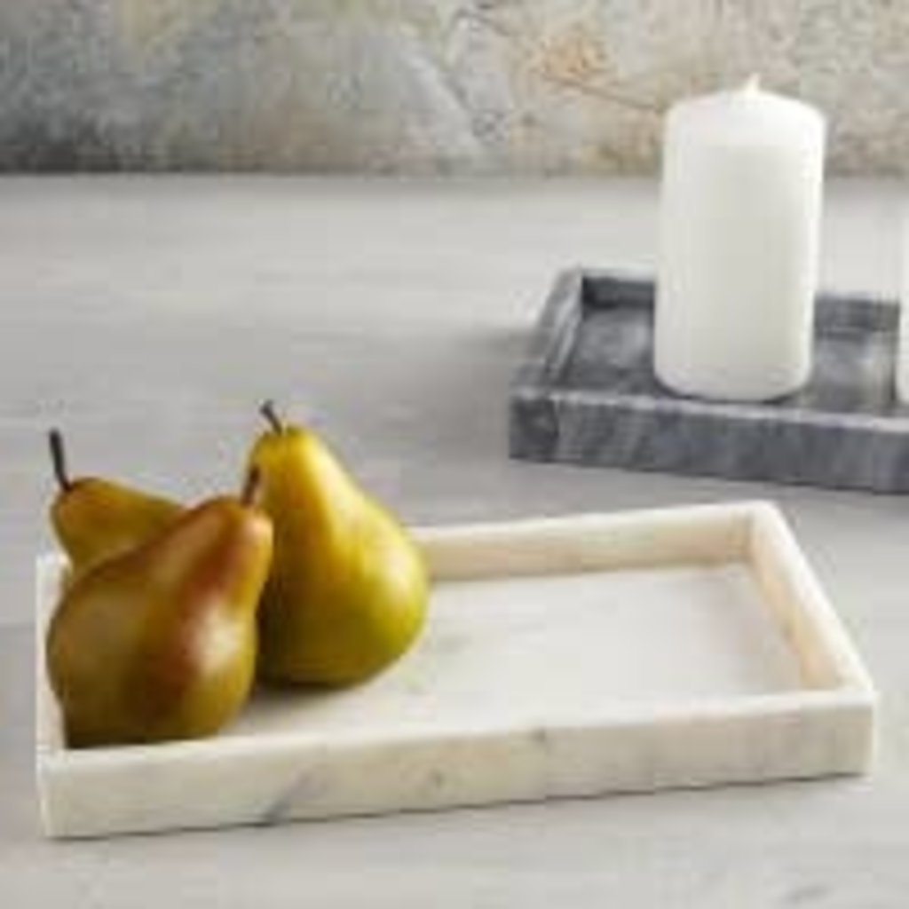 LPM White Rectangle Marble Tray