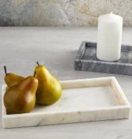 LPM White Rectangle Marble Tray