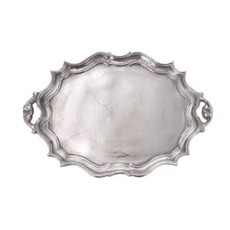 Cast Aluminum Oval Baroque Tray