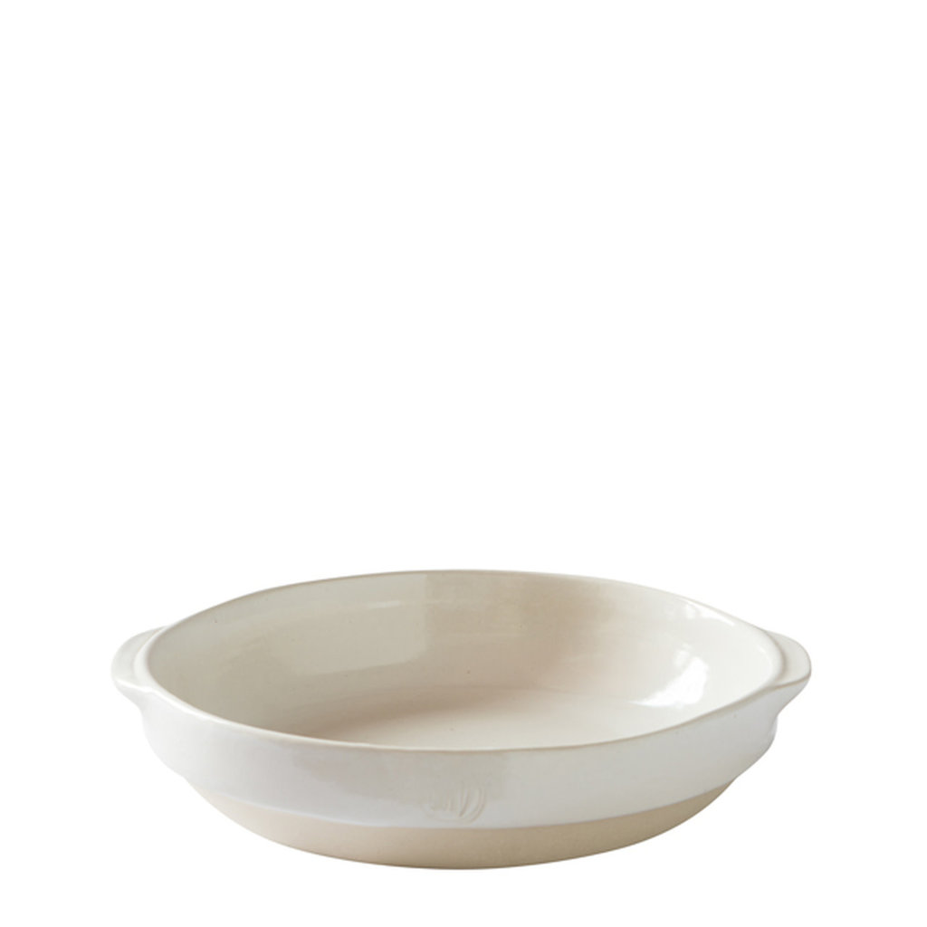 Manufacture de Digoin Round Baking Dish, White