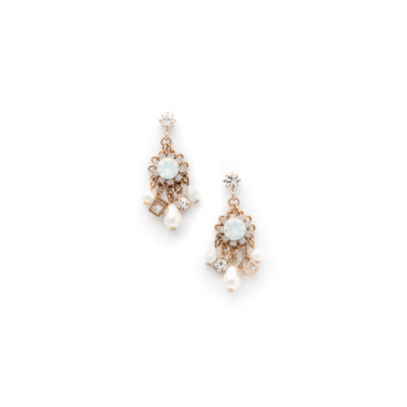 Bloom Chandelier Earrings, White Opal