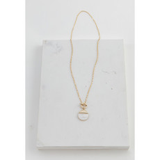 Oasis Toggle Necklace, Gold and White