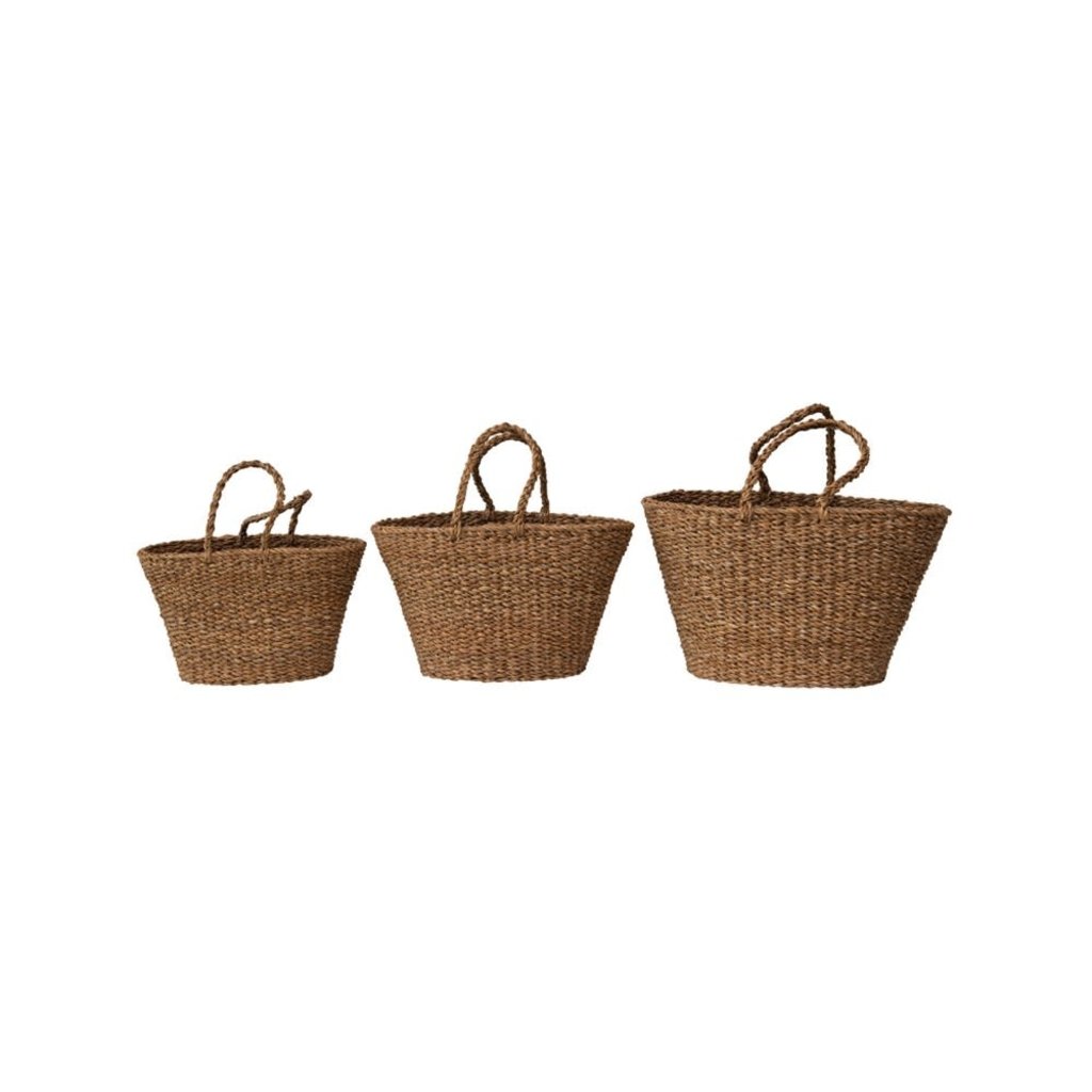 LPM Hand-Woven Seagrass Totes with Handles, Large