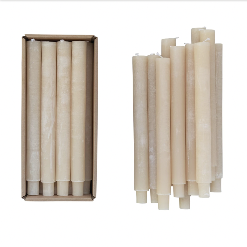 Unscented Powder Taper Candle in Box, Set of  12