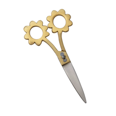 Flower Shaped Scissors with Brass Handles
