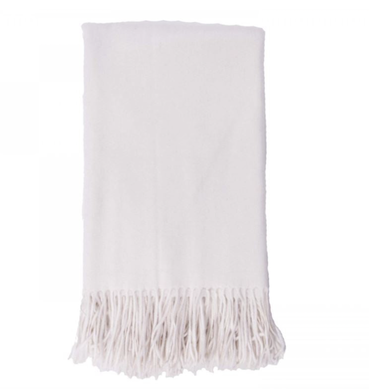 Cashmere Throw, White La Petite Maison Antiques