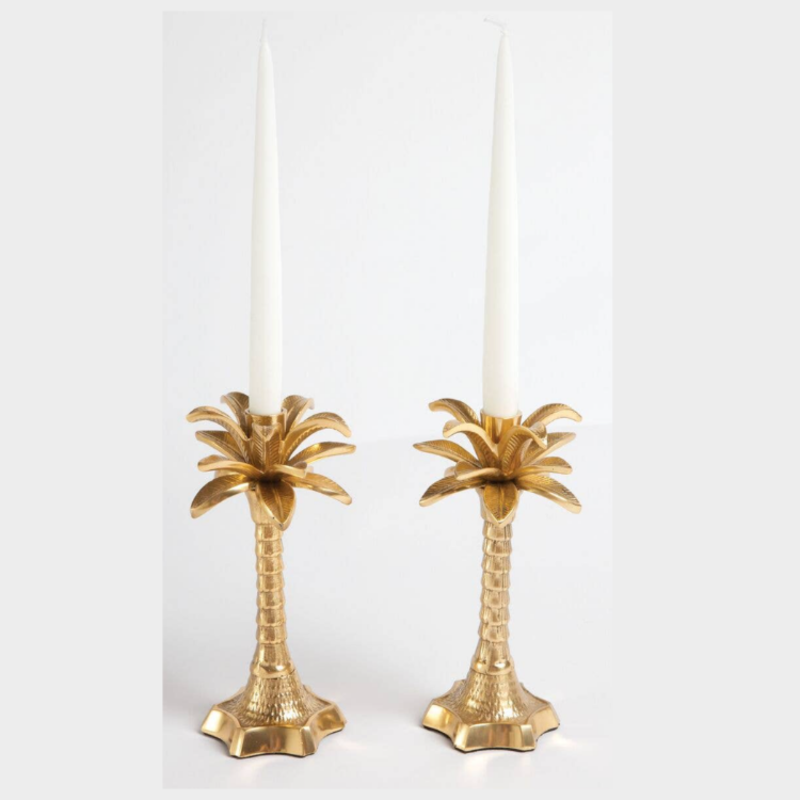 Palm Tree Candlestick Set