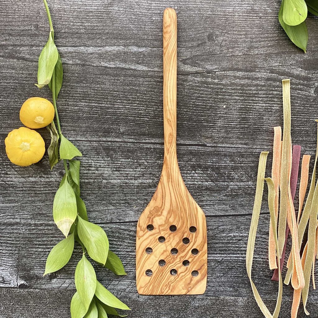 Olive Wood Spatula with Holes