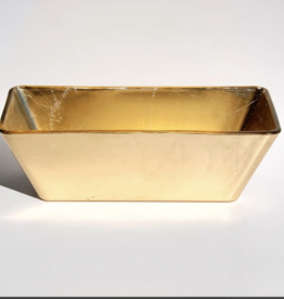 Gold Glass Rectangular Bowl