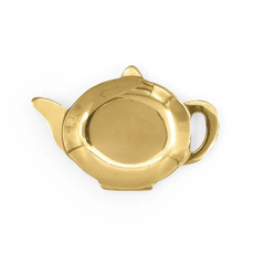 Grandmother's Buttons Brass Teabag Holder Teapot