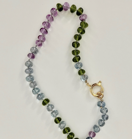 Multi Bauble Necklace, Cool Colors