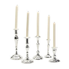 Silver Soiree Candlestick, square base