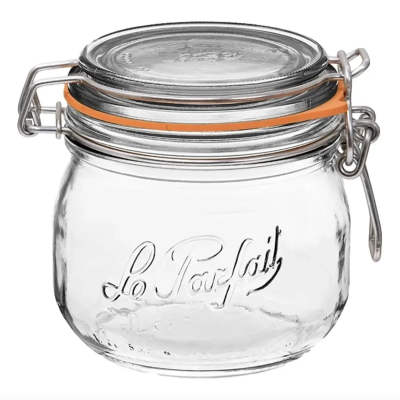 Rounded French Glass Preserving Jar, 500 ml
