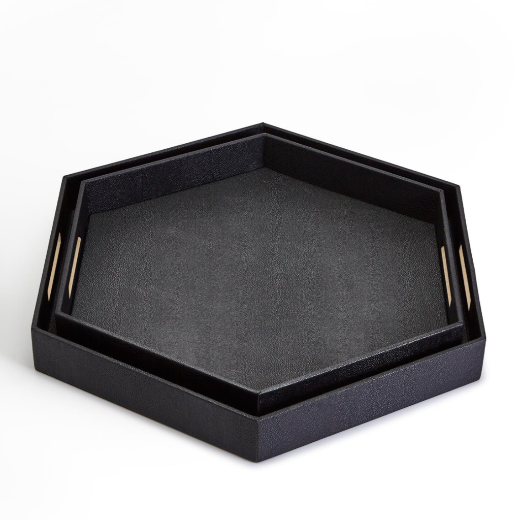 Black Hexagon Tray, large