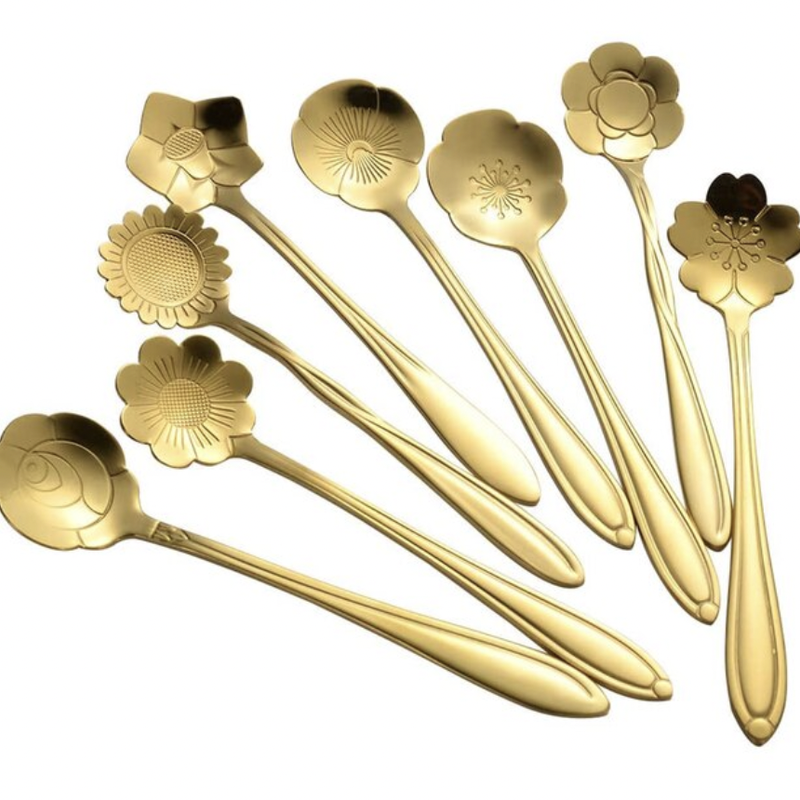 Gold Flower Spoons