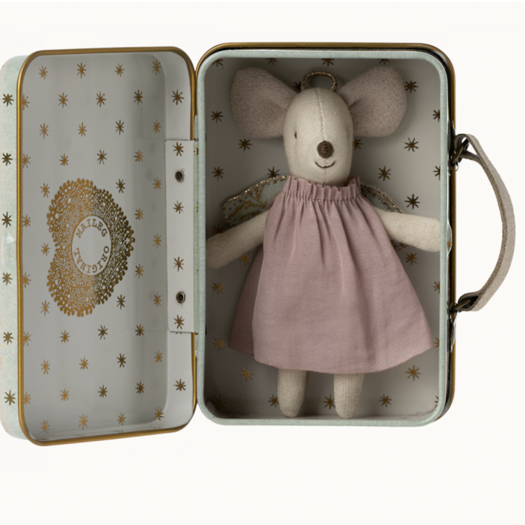 Angel Mouse in Suitcase