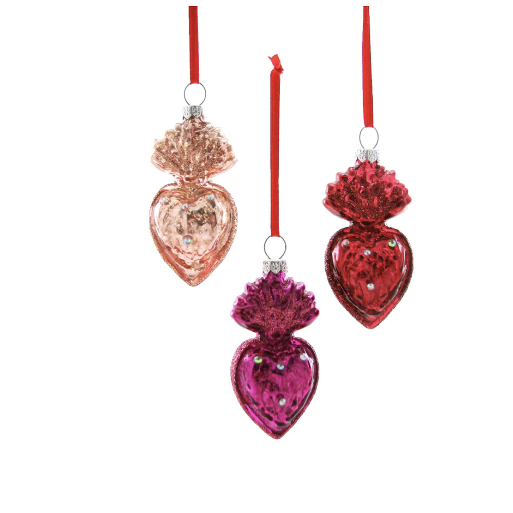 Sacred Heart Ornament, small, assorted colors