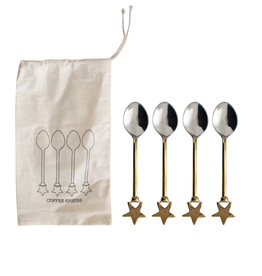 Stainless Steel and Brass Spoon with Star Handle