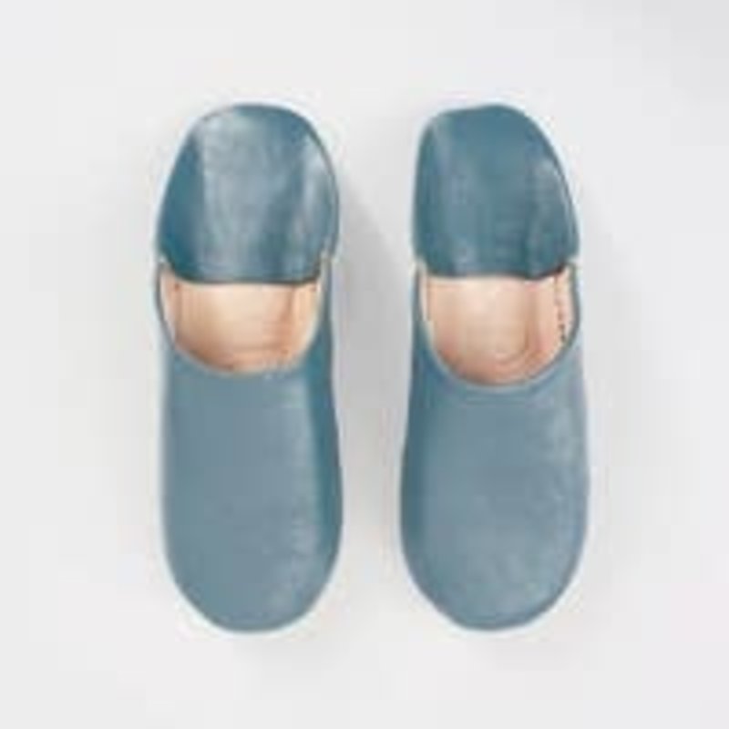 LPM Grey Moroccan Babouche Basic Slippers, Medium