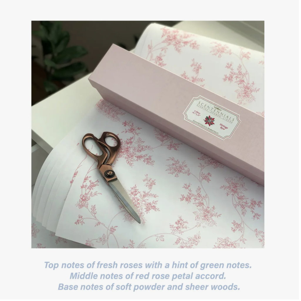 Floral Scented Drawer Liners, heritage rose