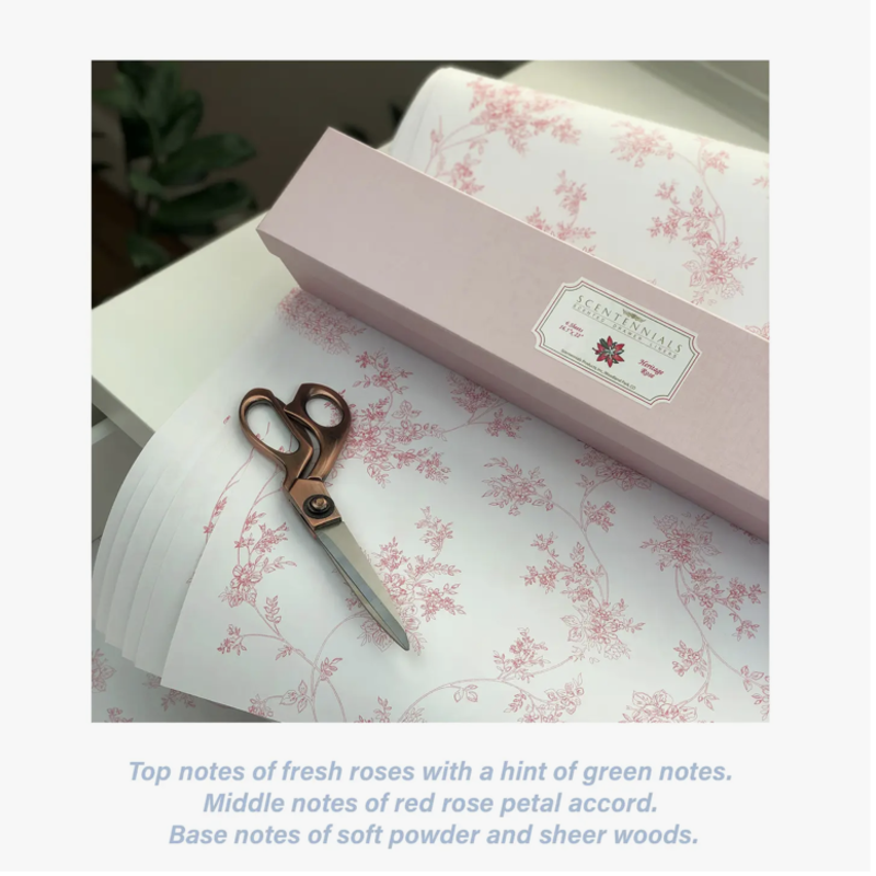 Floral Scented Drawer Liners, Heritage Rose